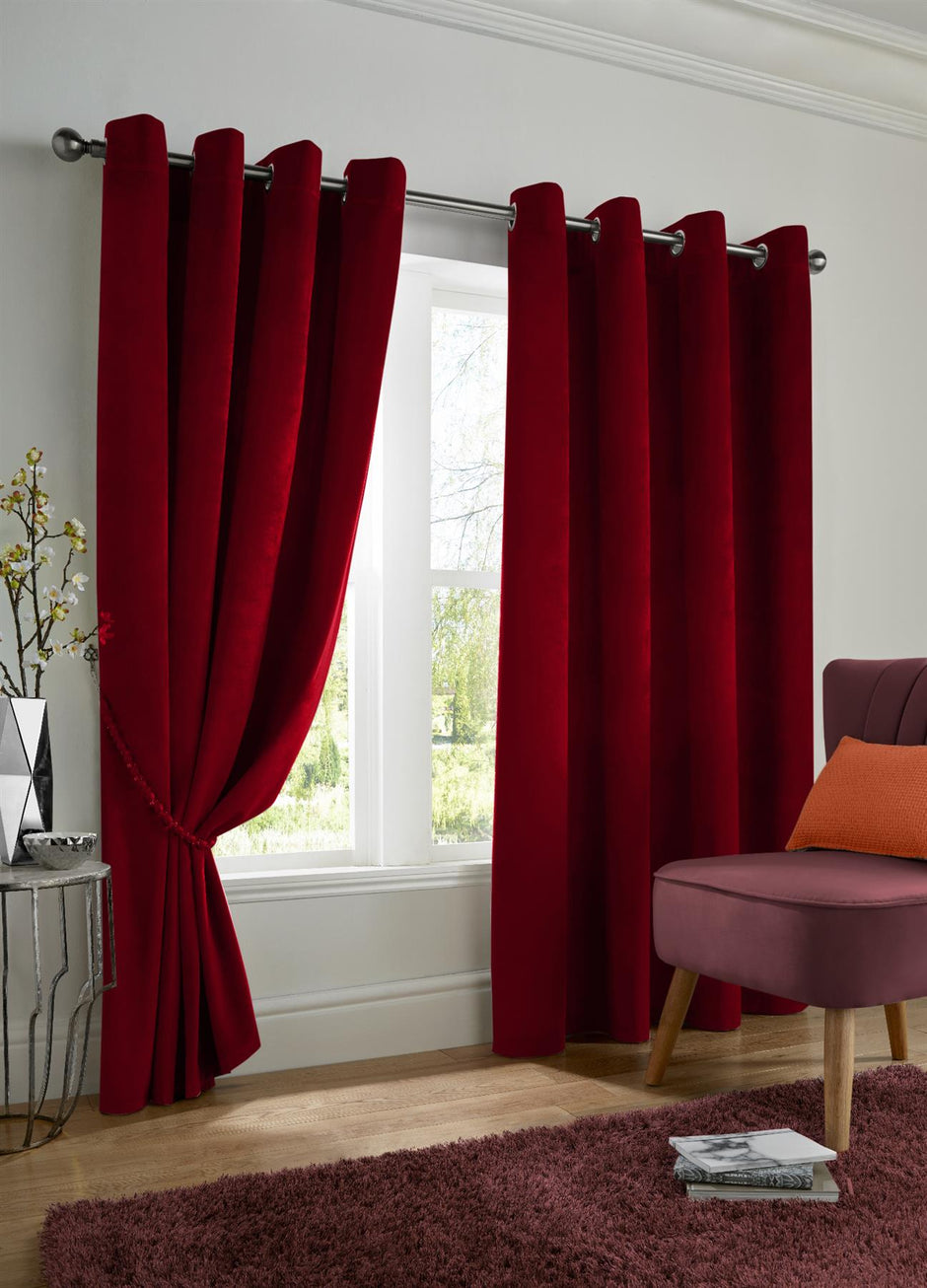 Velvet Blackout Eyelet Curtains