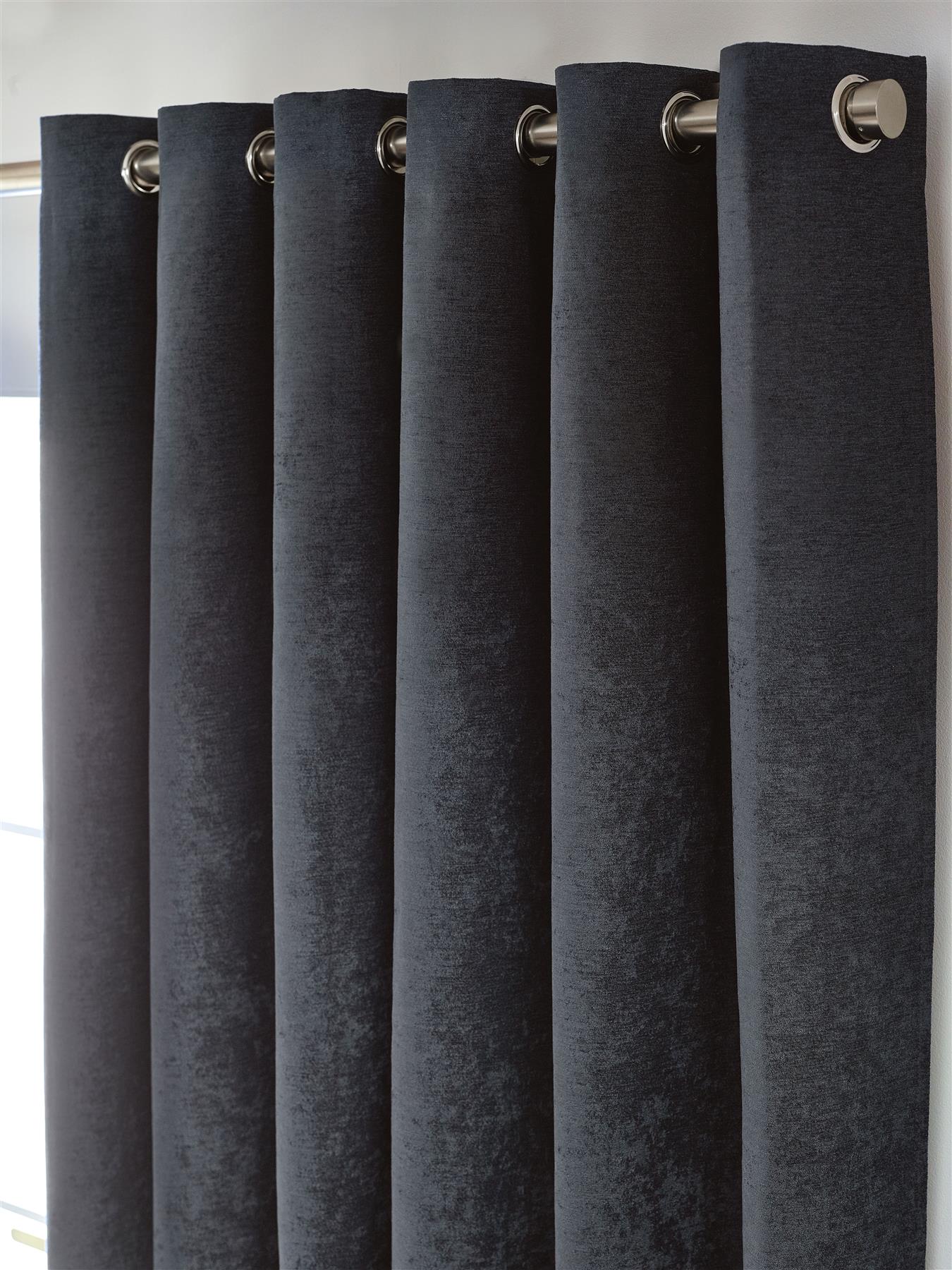 Chenille Blackout Eyelet Curtains