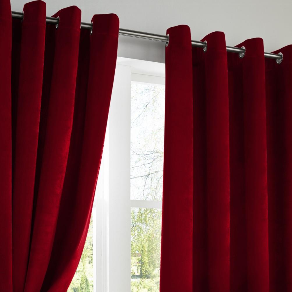 Velvet Blackout Eyelet Curtains