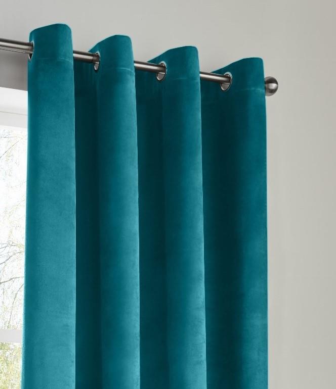 Velvet Blackout Eyelet Curtains