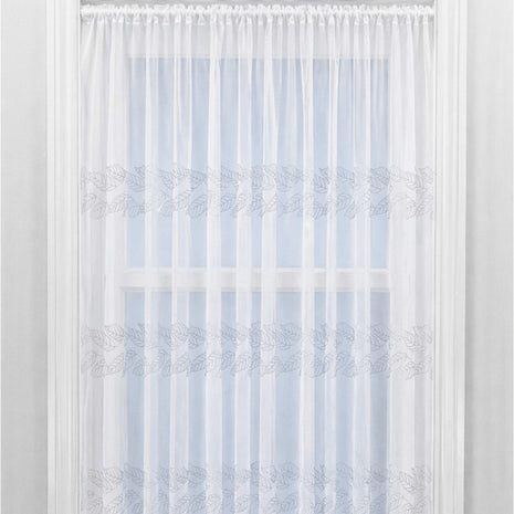 Alice White Leaf Net Curtain Made to Measure