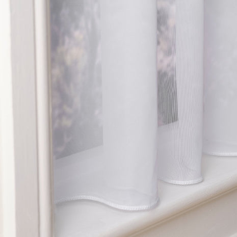 Bedford White Fire Retardant Plain Net Curtain Made to Measure