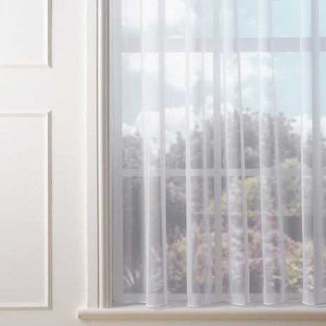 Bedford White Fire Retardant Plain Net Curtain Made to Measure