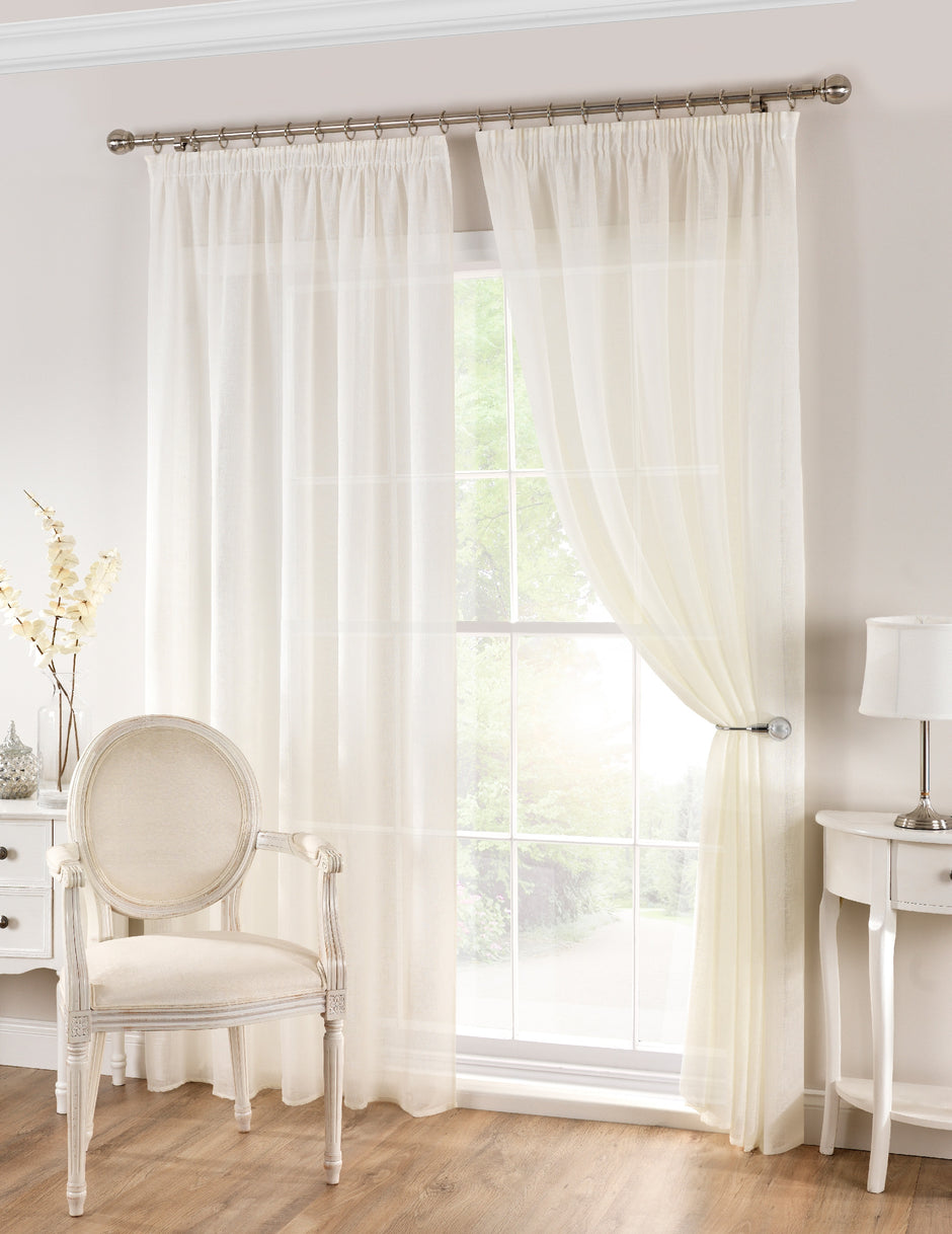 Boucle Linen-Look Sheer Panel