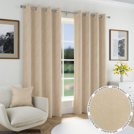 Chester 100% Blackout Eyelet Curtains
