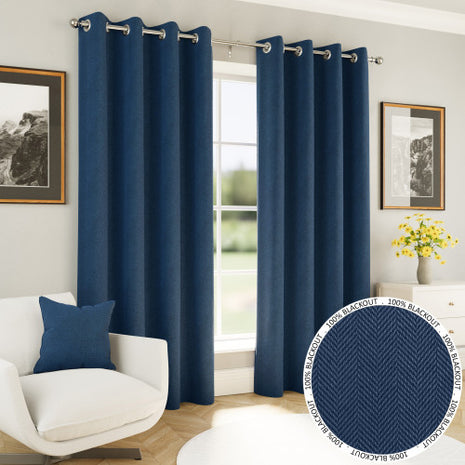 Chester 100% Blackout Eyelet Curtains
