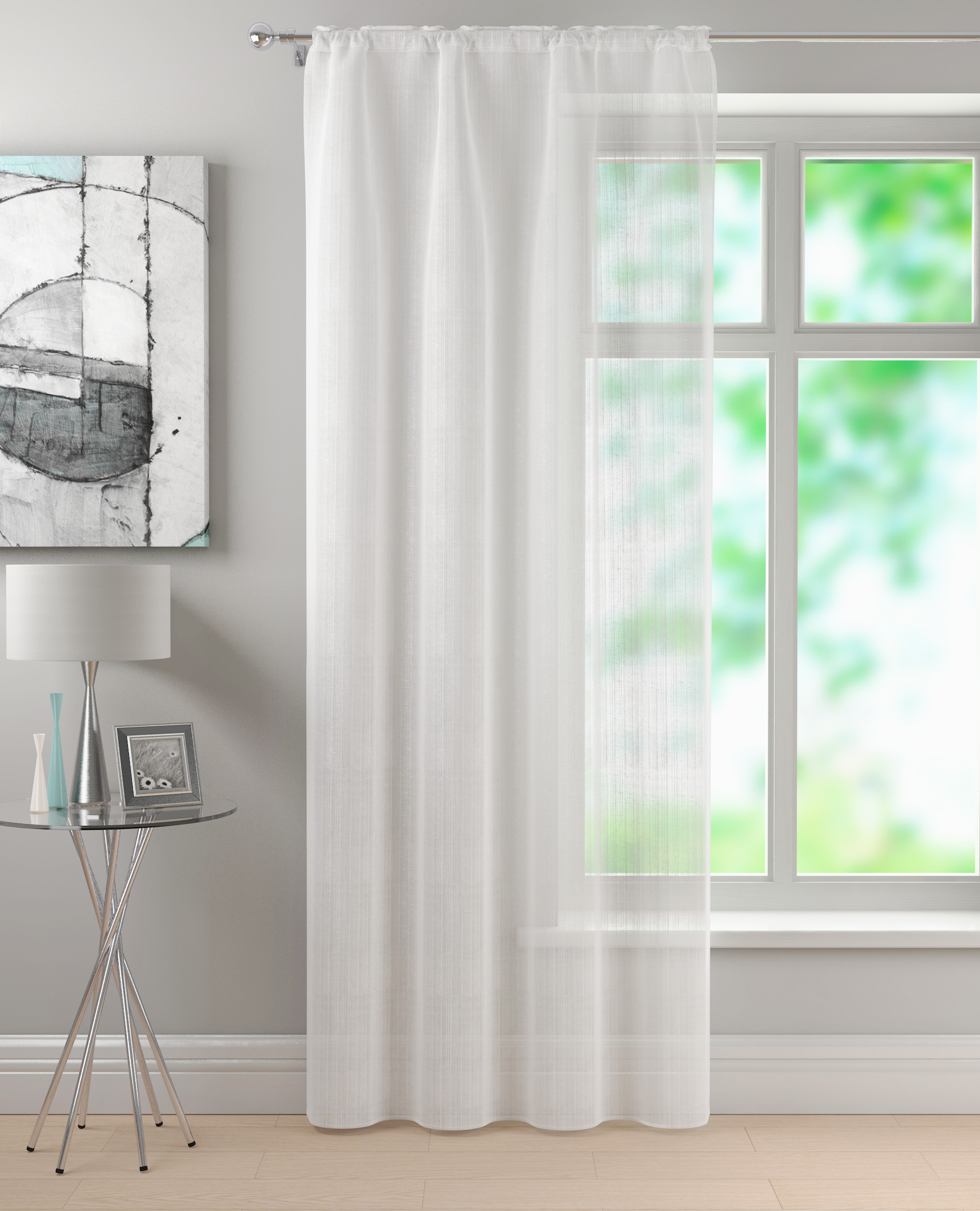 Camden Sheer White Voile Panel