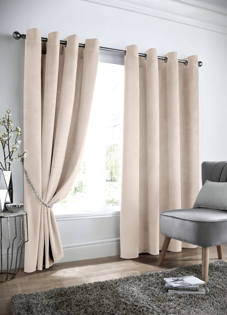 Velvet Blackout Eyelet Curtains