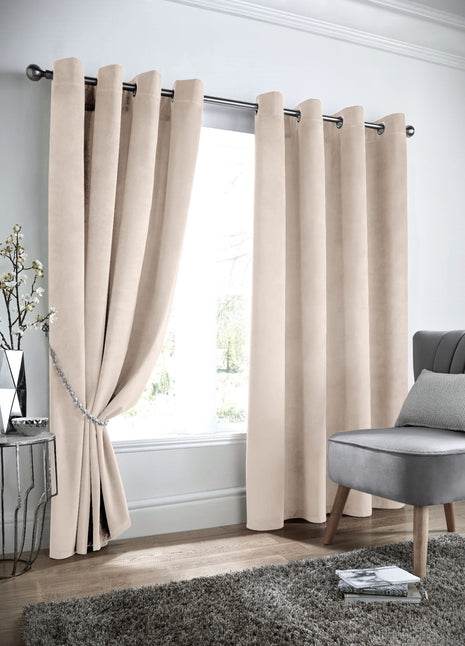 Velvet Blackout Eyelet Curtains