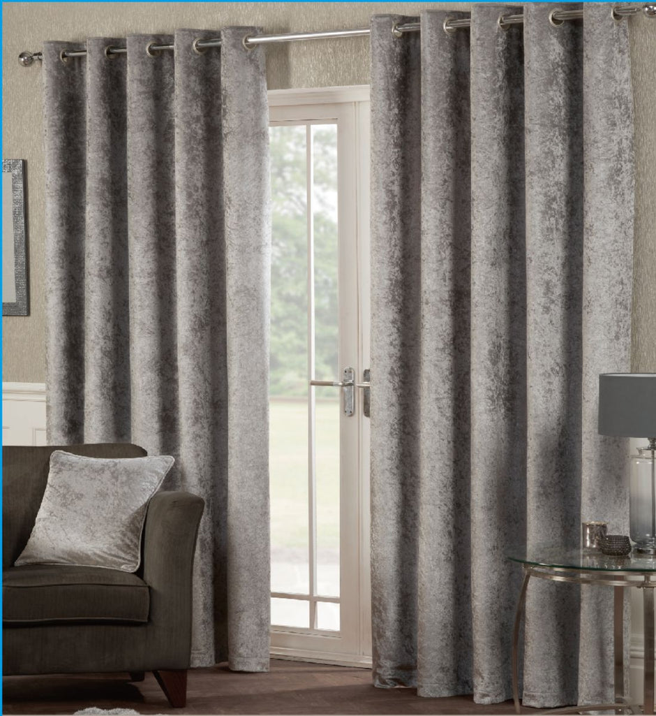 Crushed Velvet Eyelet Curtains