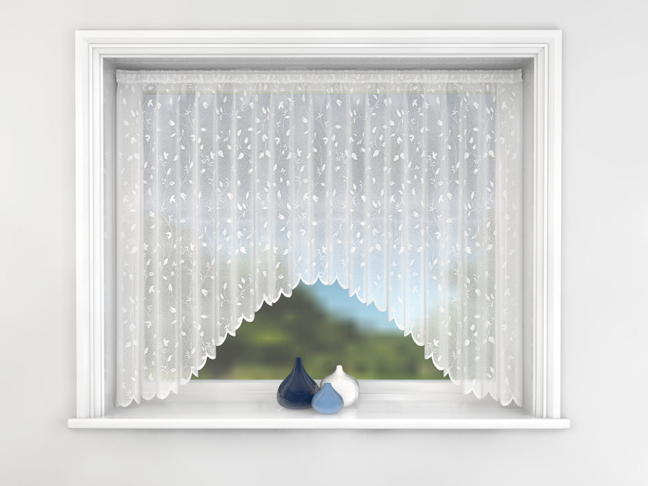 Ellie Trailing Leaves White Net Jardiniere