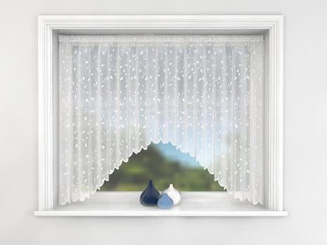 Ellie Trailing Leaves White Net Jardiniere