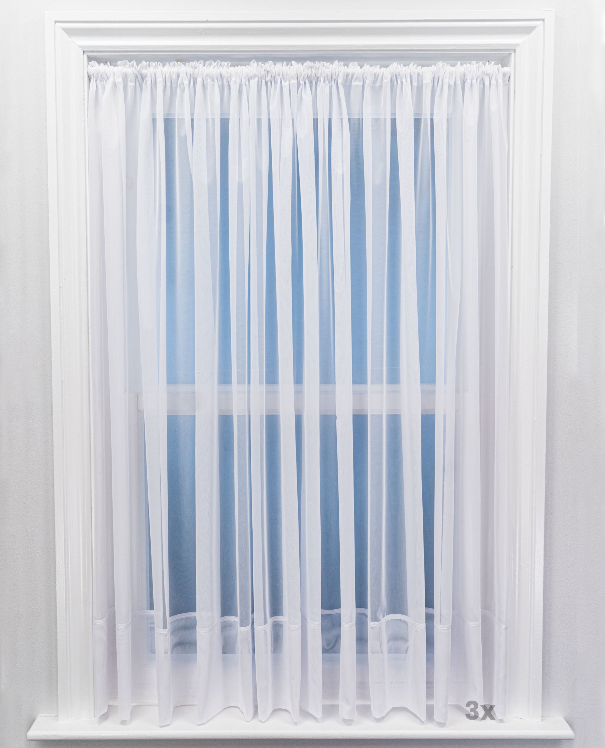 Envelope Hem White Express Net Curtain