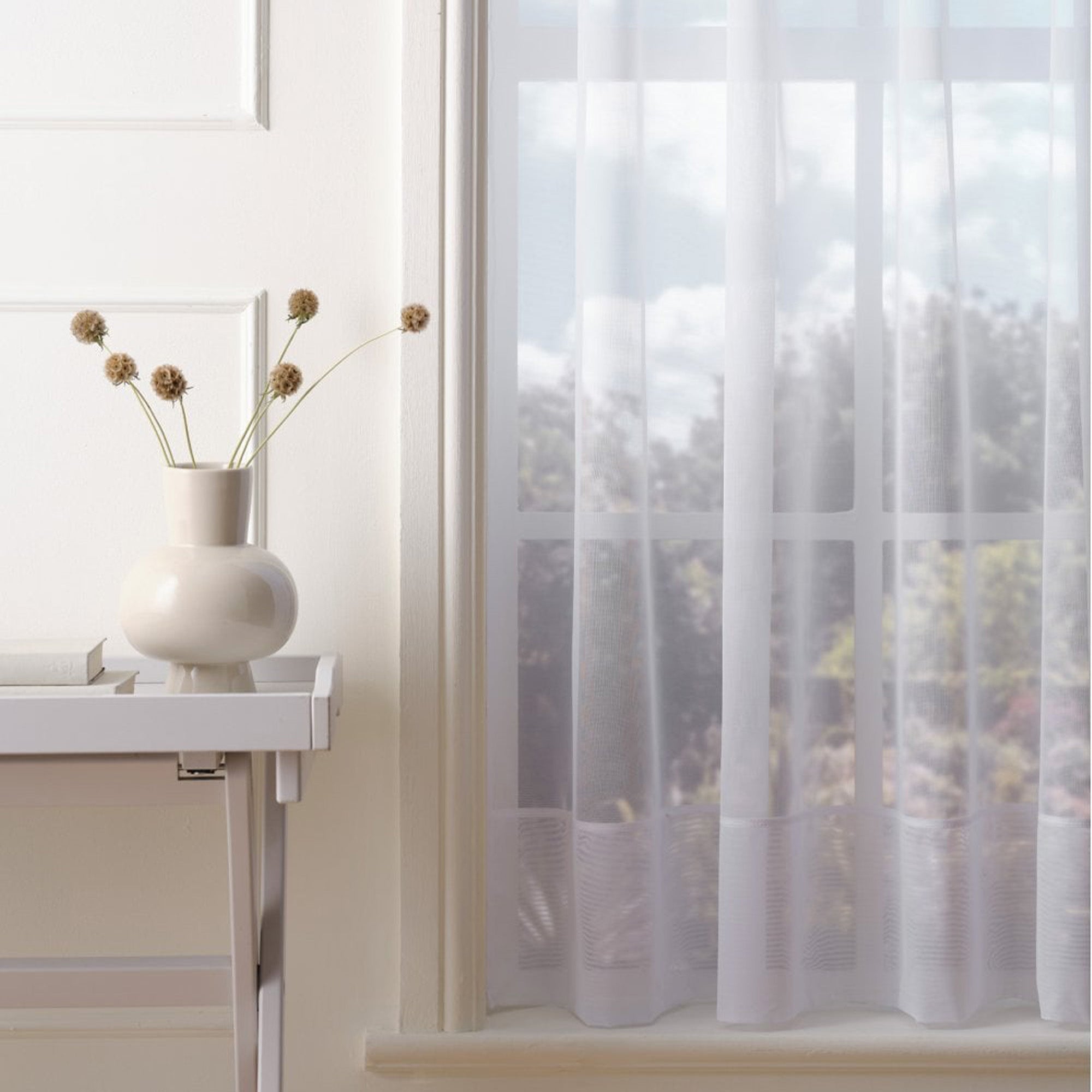 Envelope Hem White Net Curtain Made to Measure