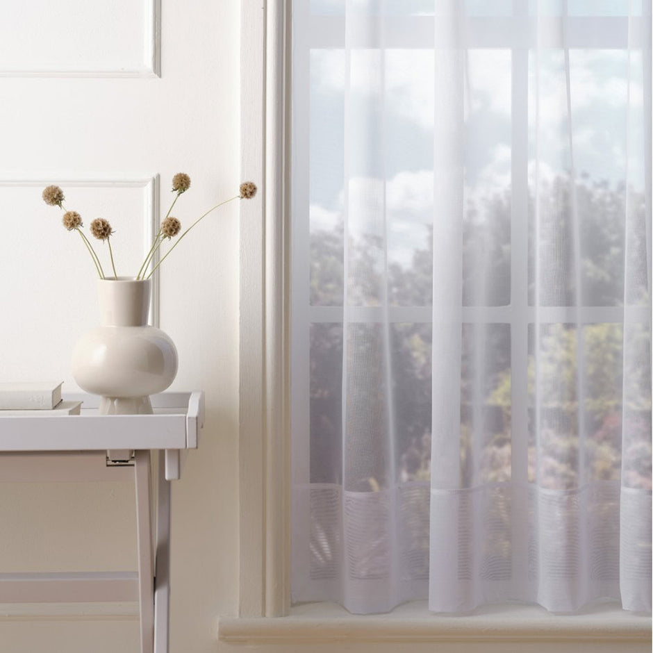 Envelope Hem White Net Curtain Made to Measure
