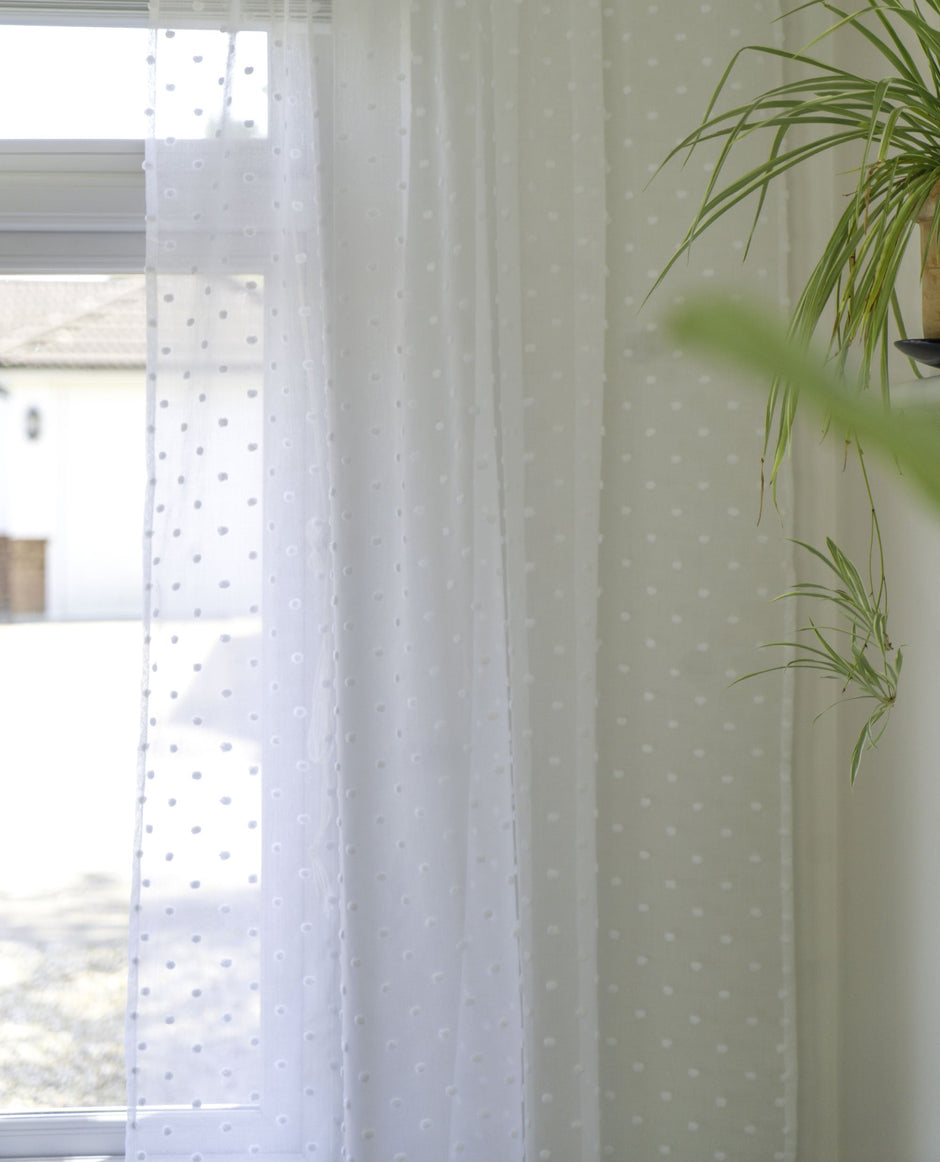 Clarity Tufted Dots White Voile Panel