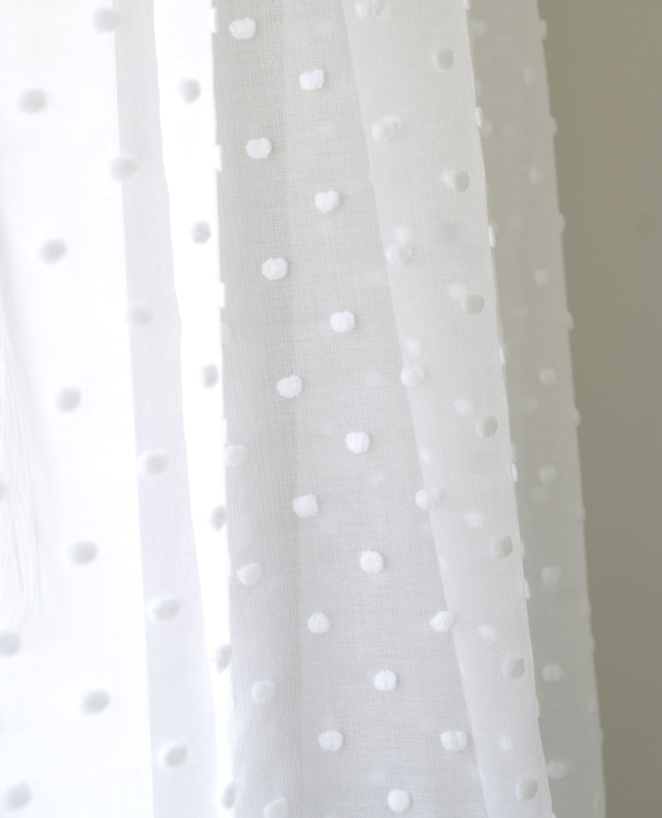 Clarity Tufted Dots White Voile Panel