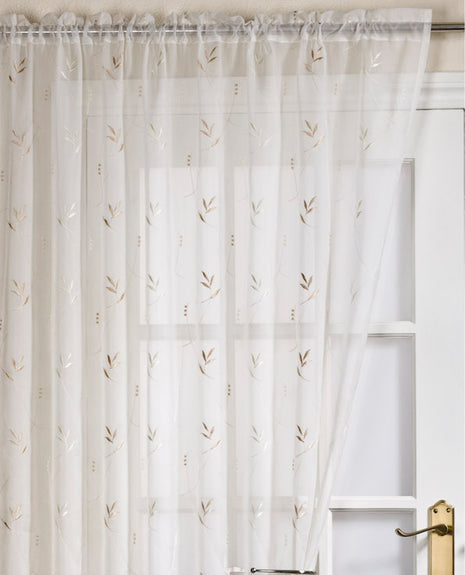 Perth Embroidered Champagne Voile Panel