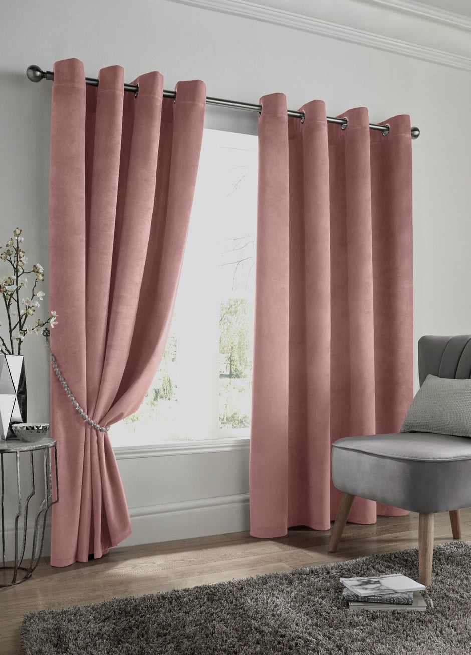 Velvet Blackout Eyelet Curtains
