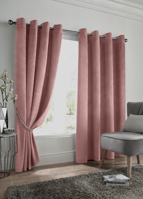 Velvet Blackout Eyelet Curtains