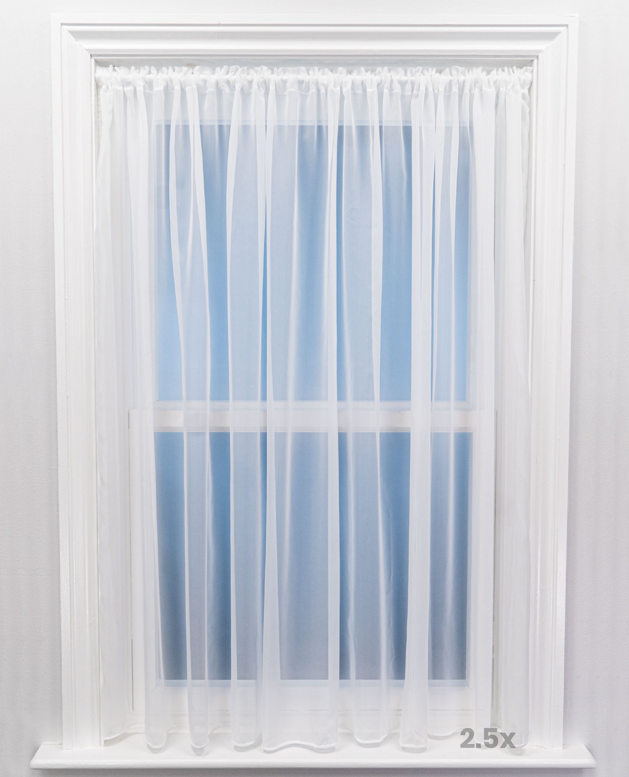 Sapphire Plain Express White Voile Curtain