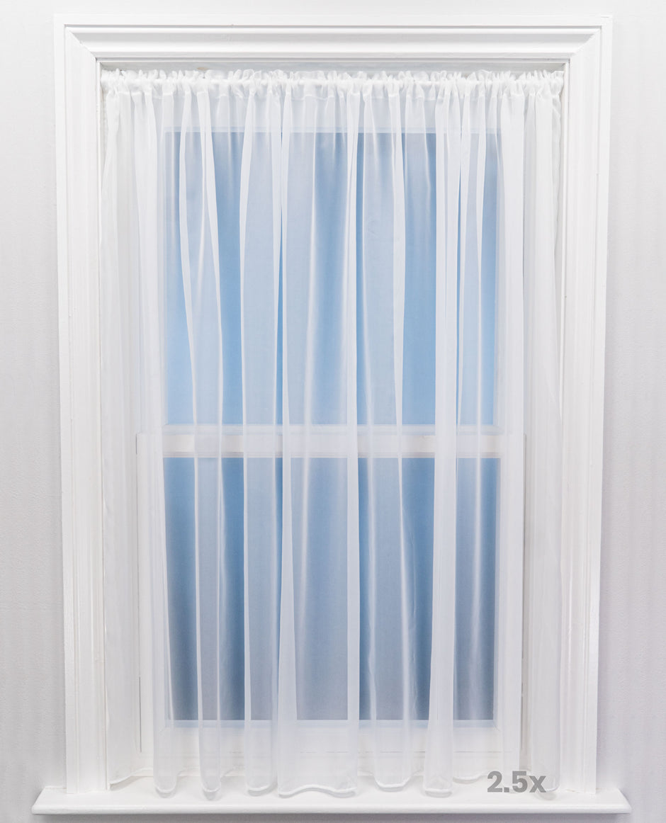 Sapphire Plain Express White Voile Curtain