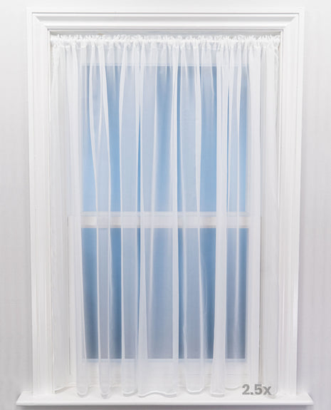 Sapphire Plain Express White Voile Curtain