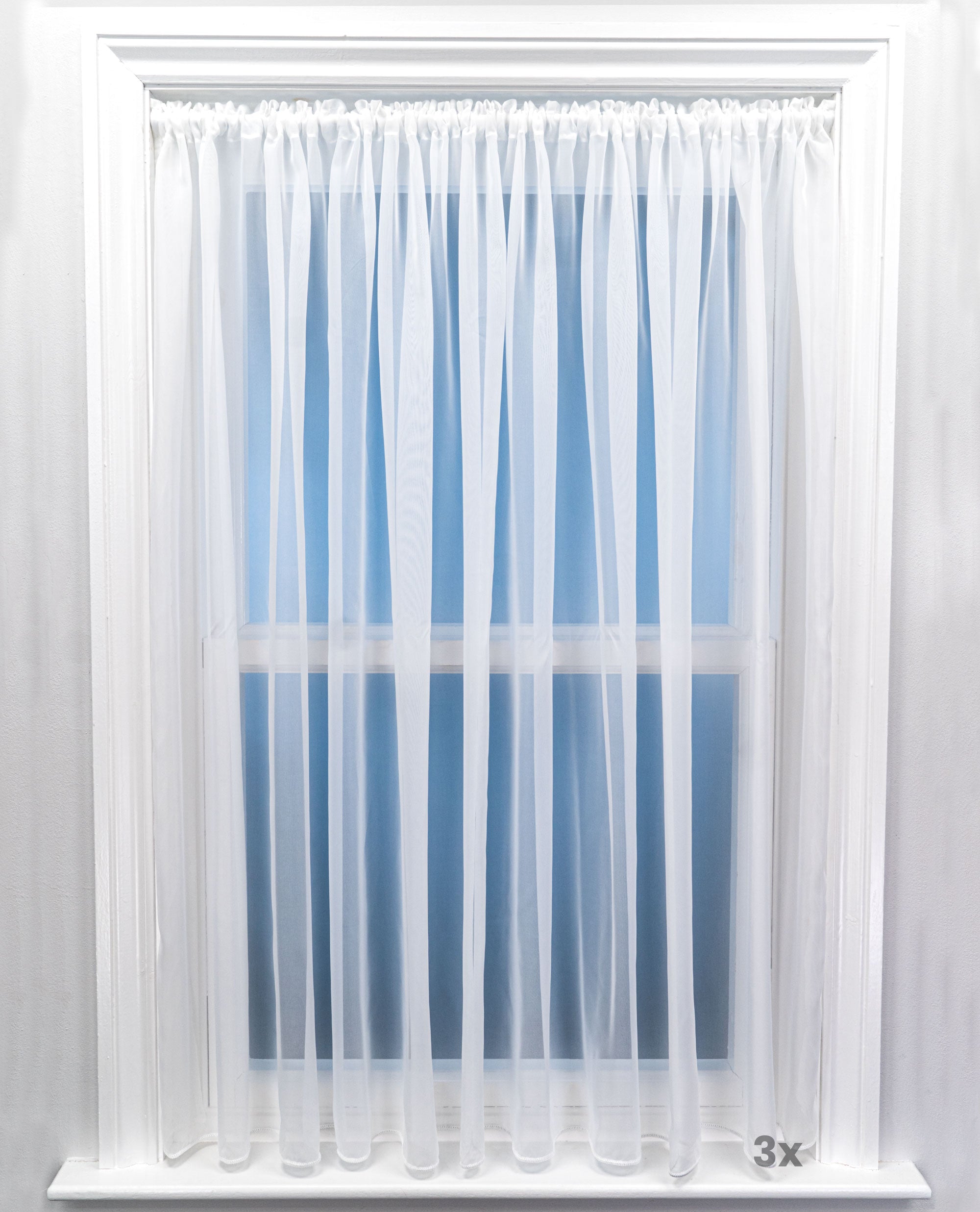 Sapphire Plain Express White Voile Curtain