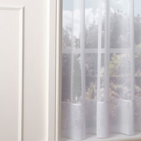 Rutland Fire Retardant Envelope Hem White Net Curtain Made to Measure