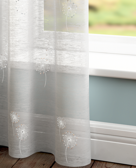 Starburst Sheer White Voile Panel