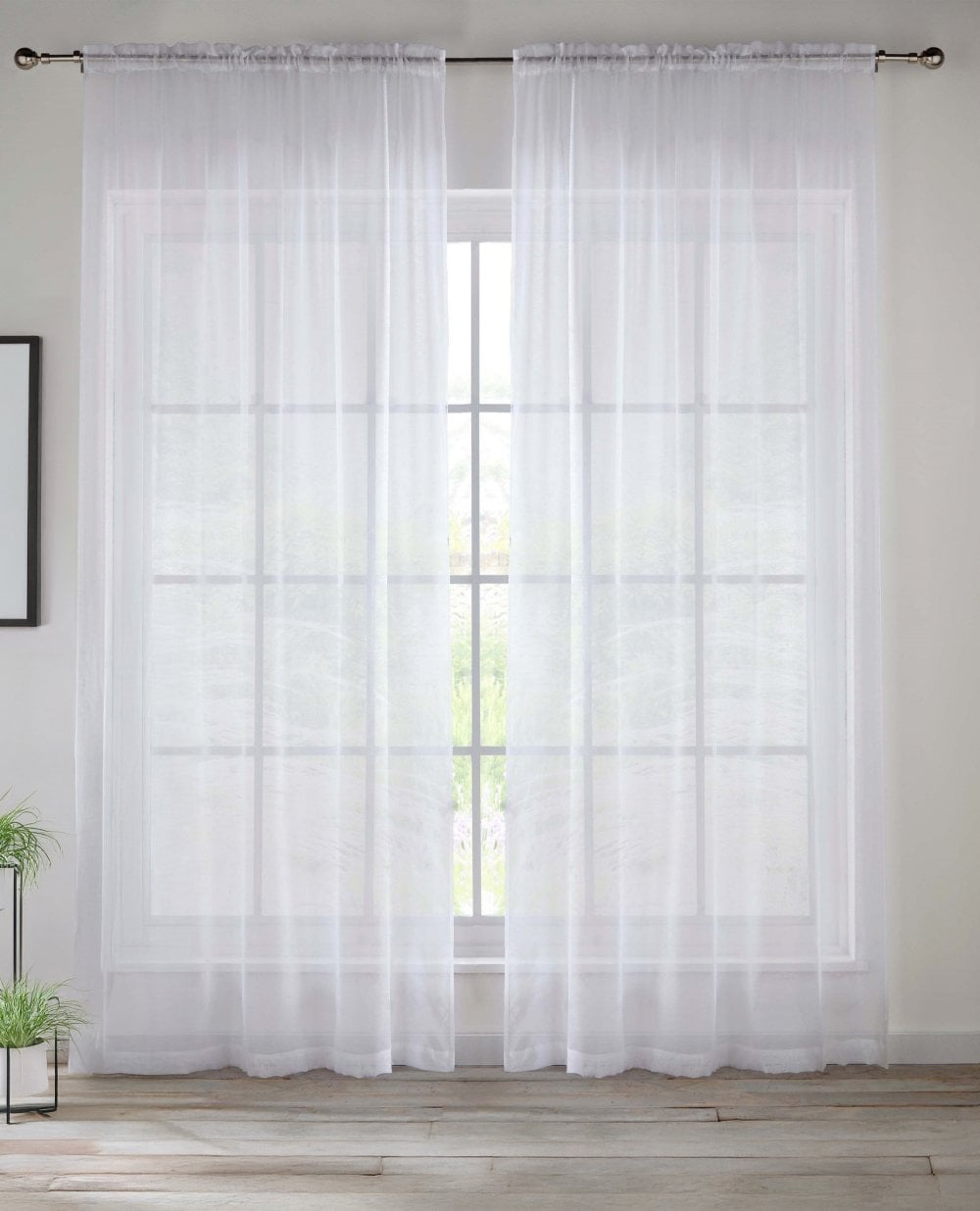 Recycled Plain Slot Top Voile Panels - Pair