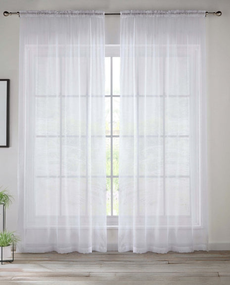 Recycled Plain Slot Top Voile Panels - Pair