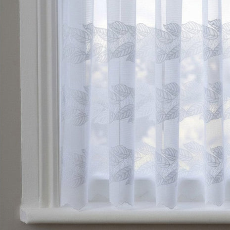 Alice White Leaf Net Curtain Made to Measure