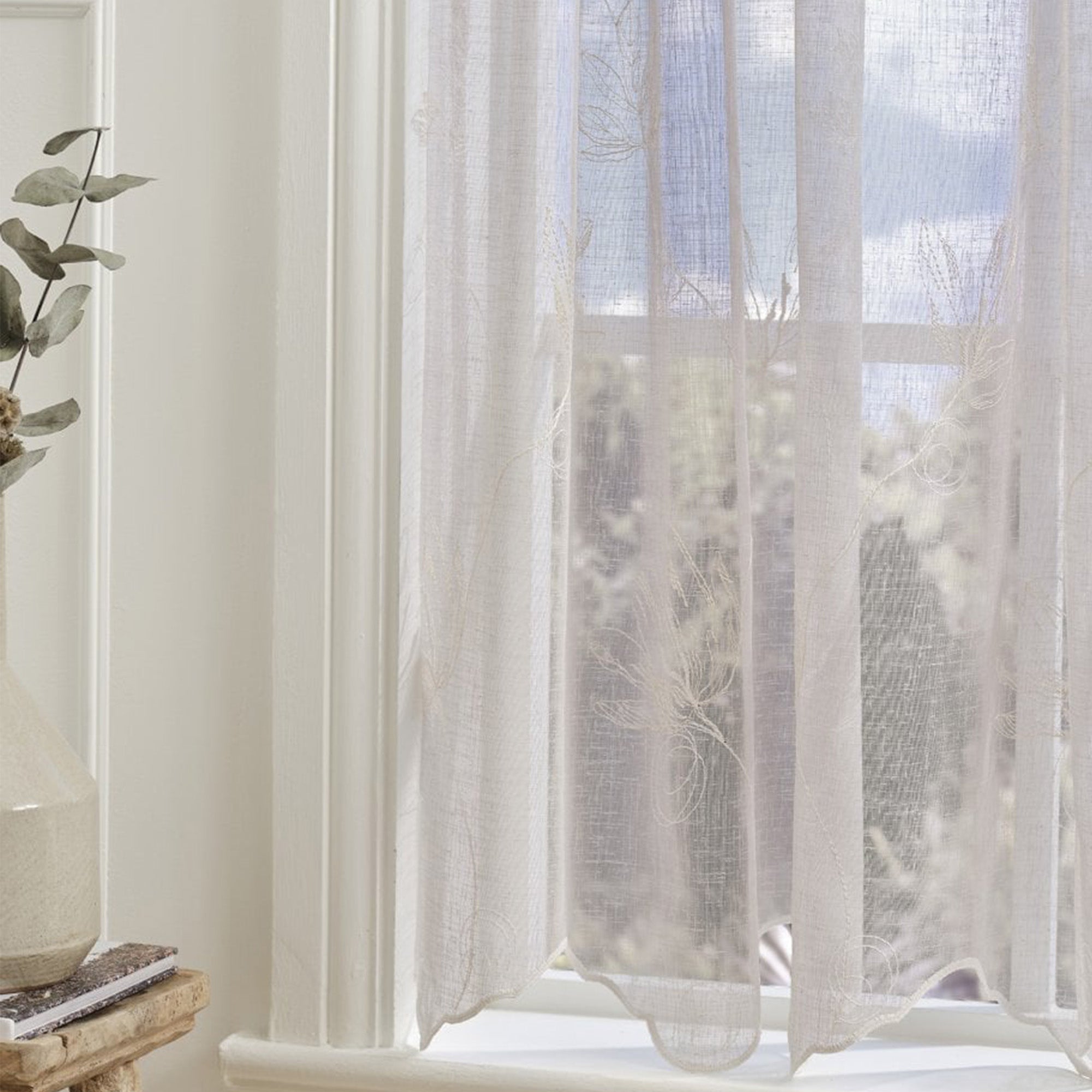 Anais Embroidered Natural Net Curtain Made to Measure