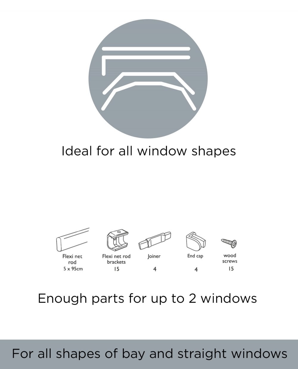 Large Bay Window Flexible Net Rod
