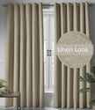 Linen Look Blackout Eyelet Curtains