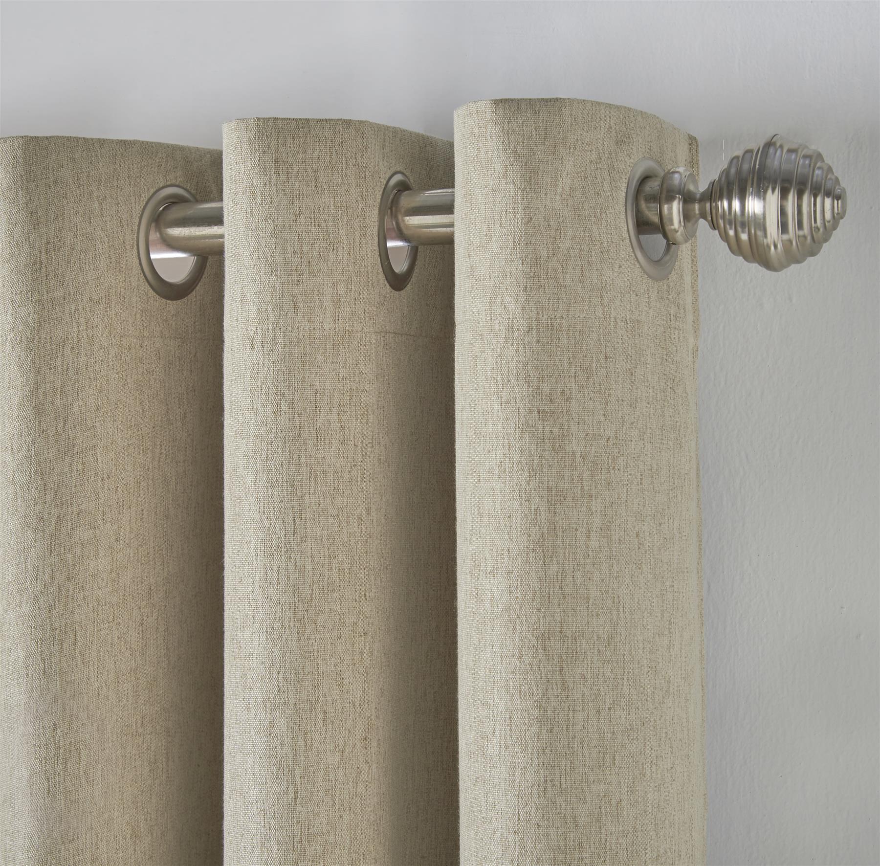 Linen Look Blackout Eyelet Curtains