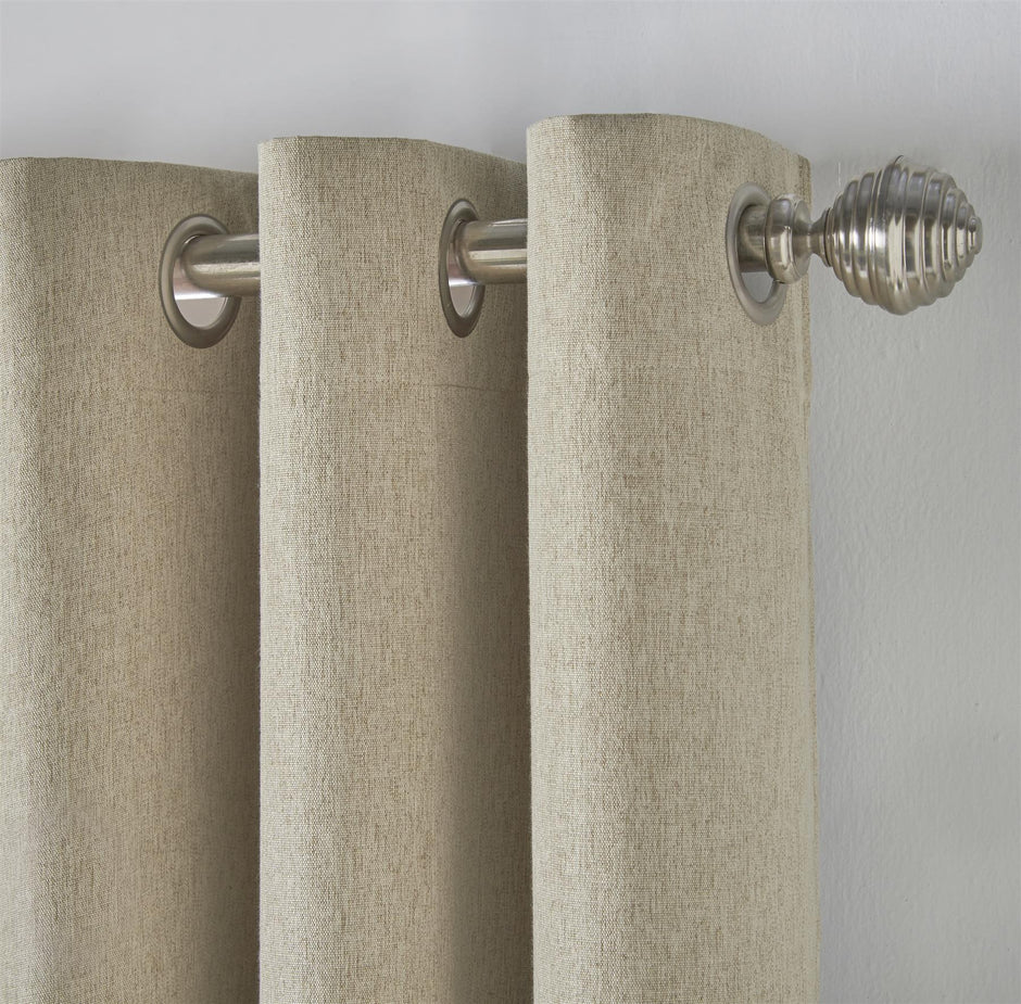 Linen Look Blackout Eyelet Curtains