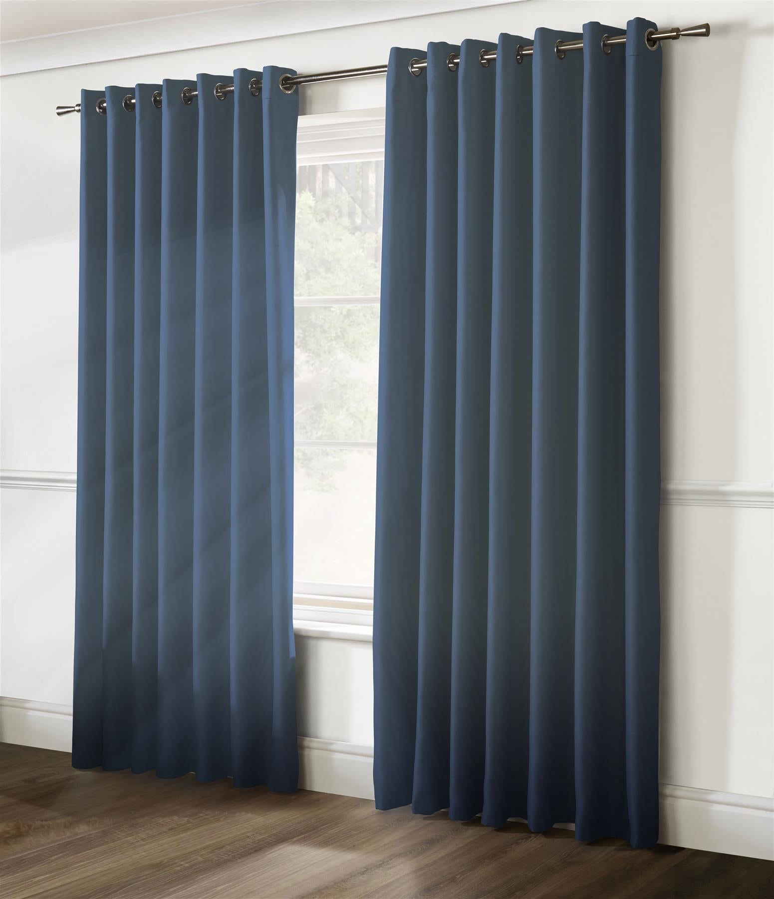 Linen Look Blackout Eyelet Curtains