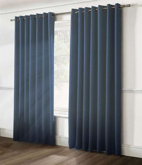 Linen Look Blackout Eyelet Curtains