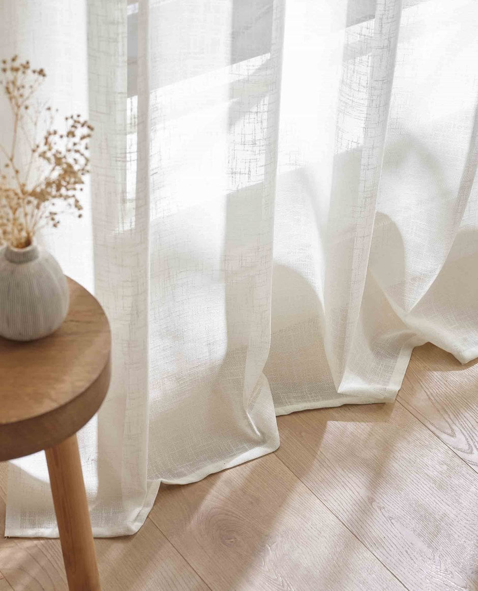 Boucle Linen-Look Sheer Panel