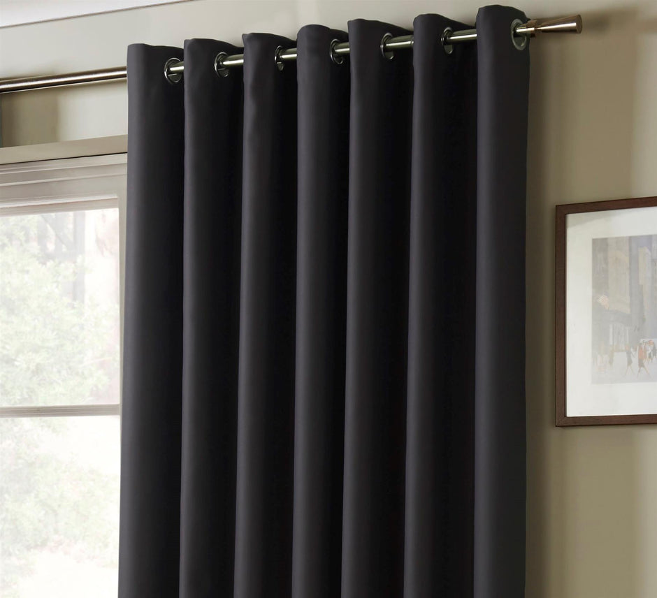 Linen Look Blackout Eyelet Curtains