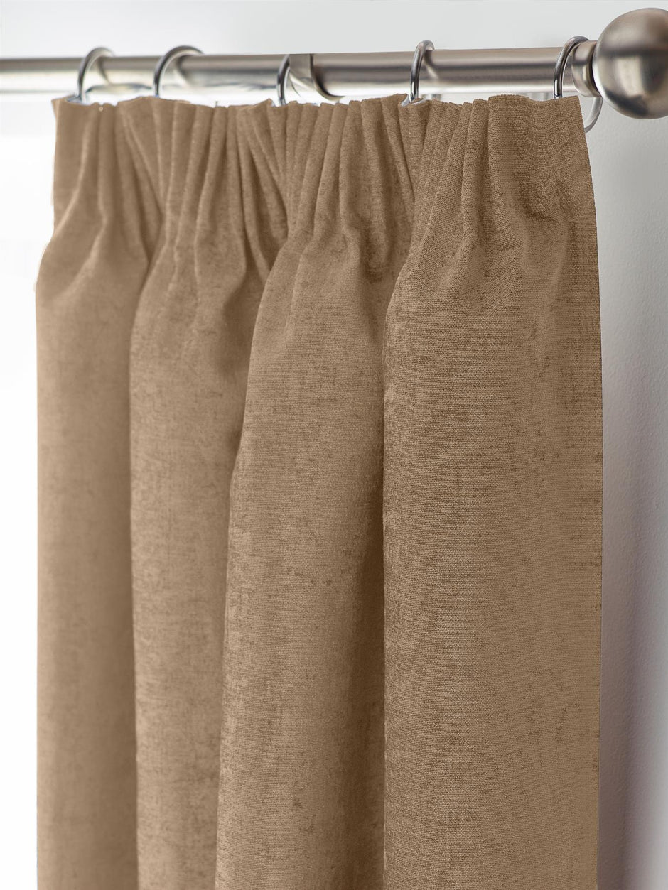 Chenille Blackout Pencil Pleat Curtains