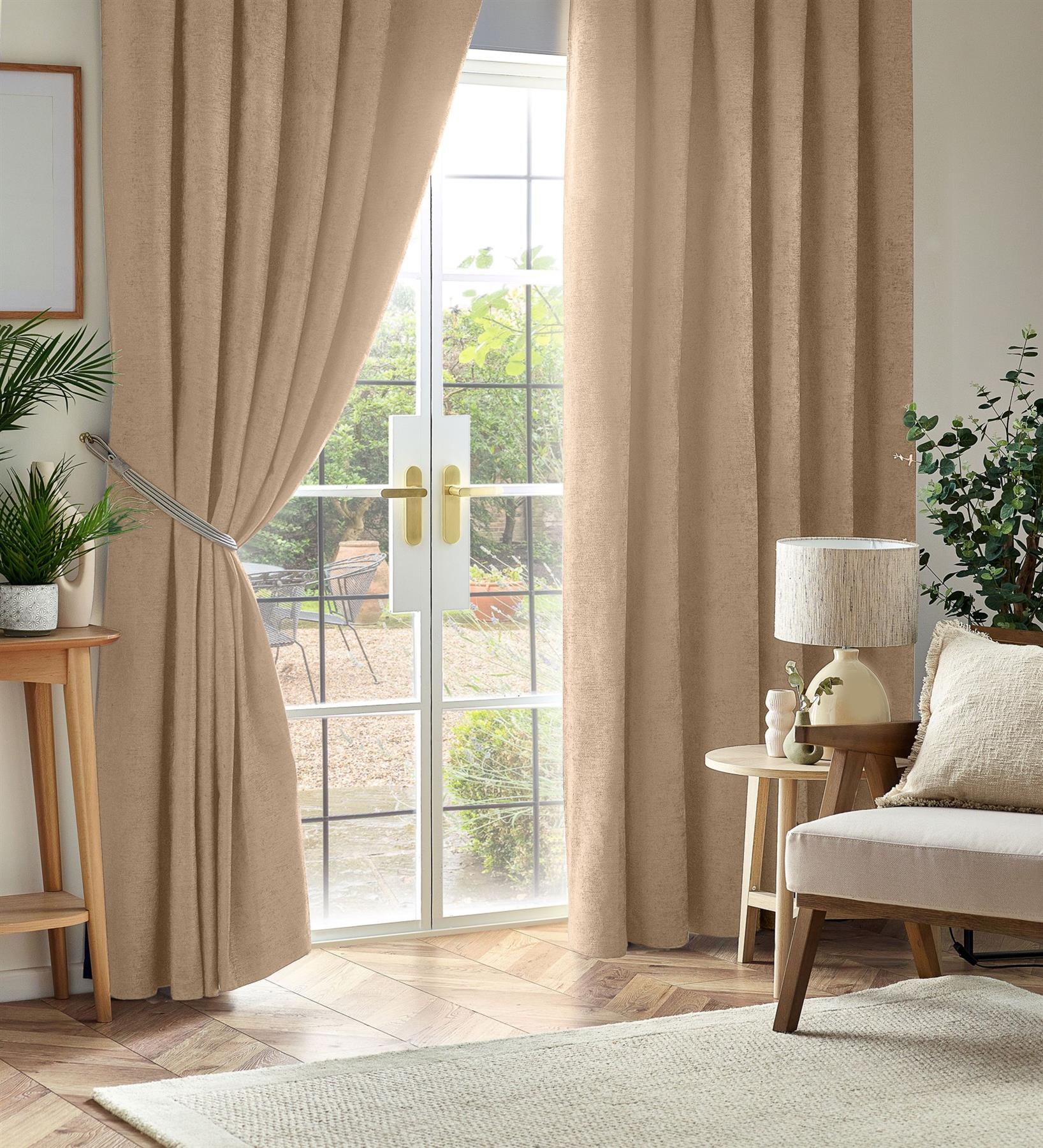 Chenille Blackout Pencil Pleat Curtains