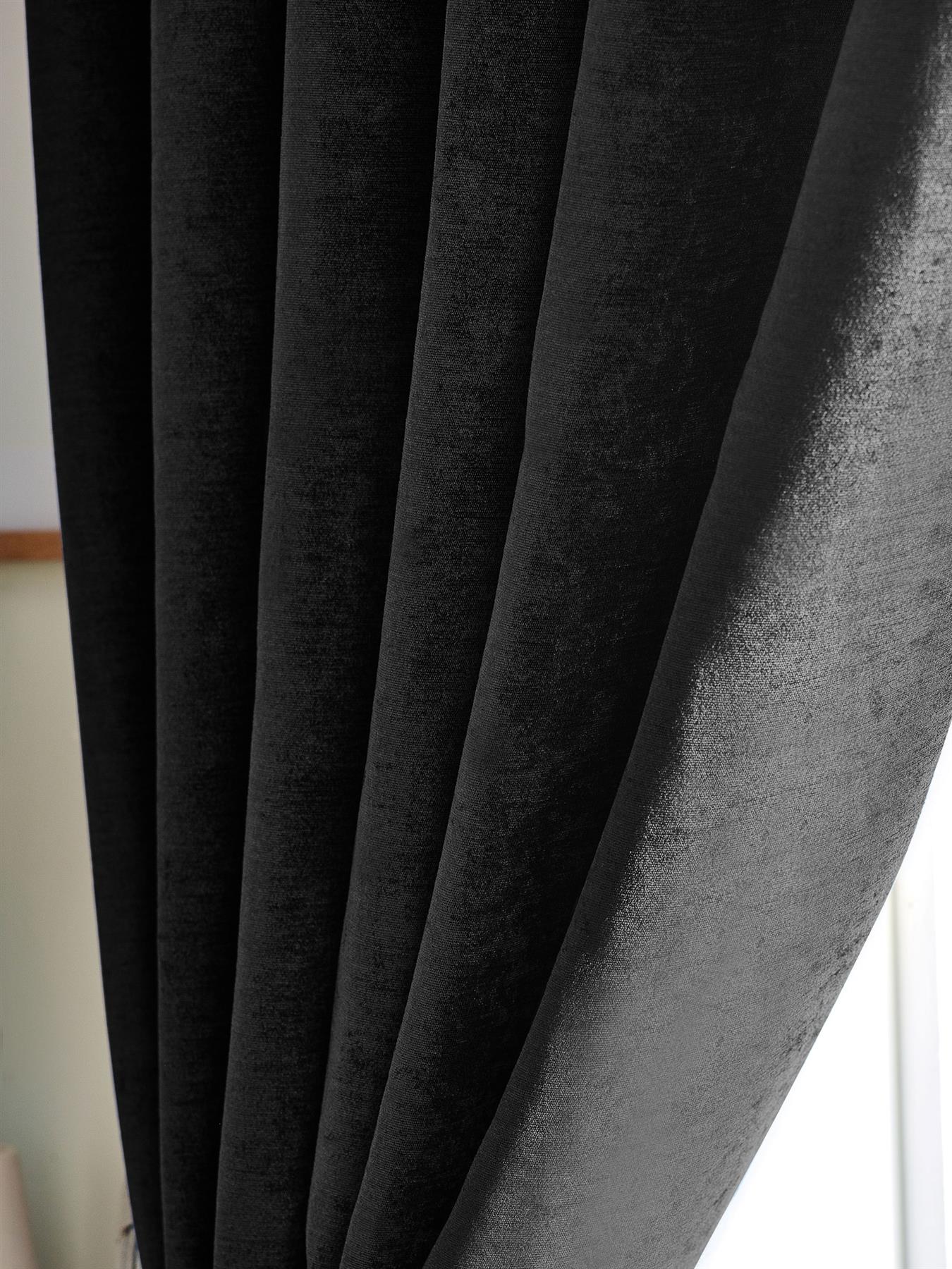 Chenille Blackout Pencil Pleat Curtains