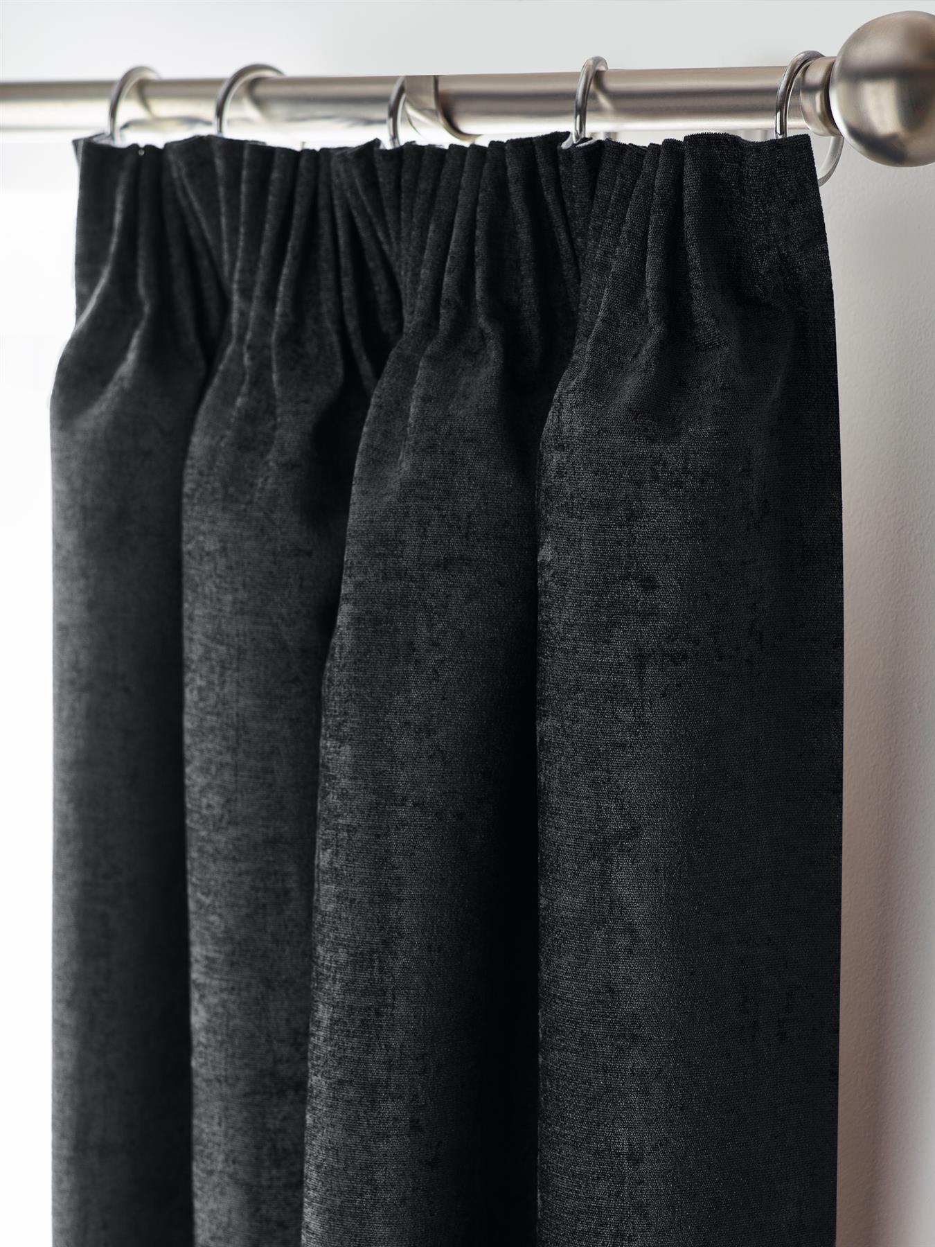 Chenille Blackout Pencil Pleat Curtains