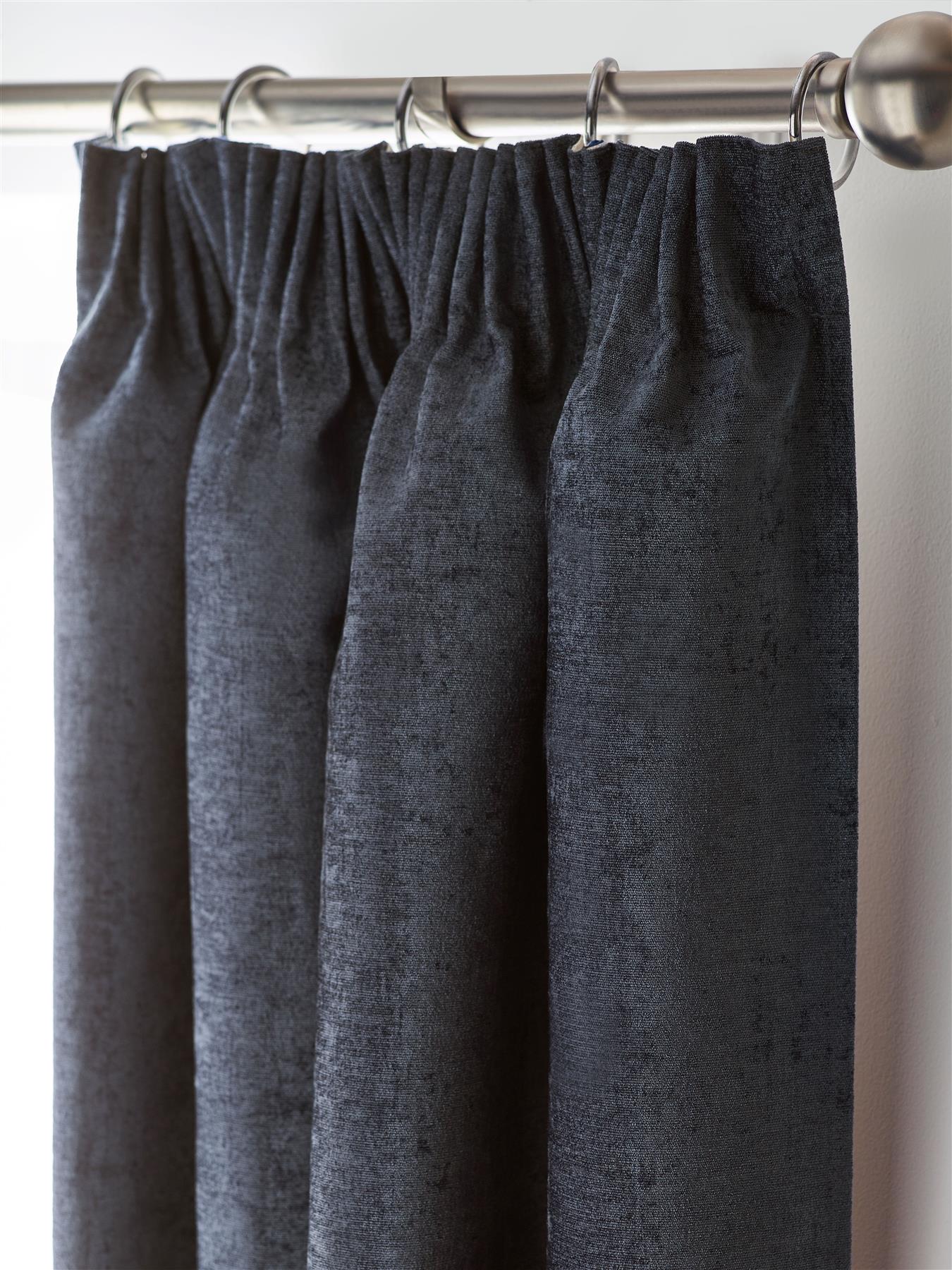 Chenille Blackout Pencil Pleat Curtains