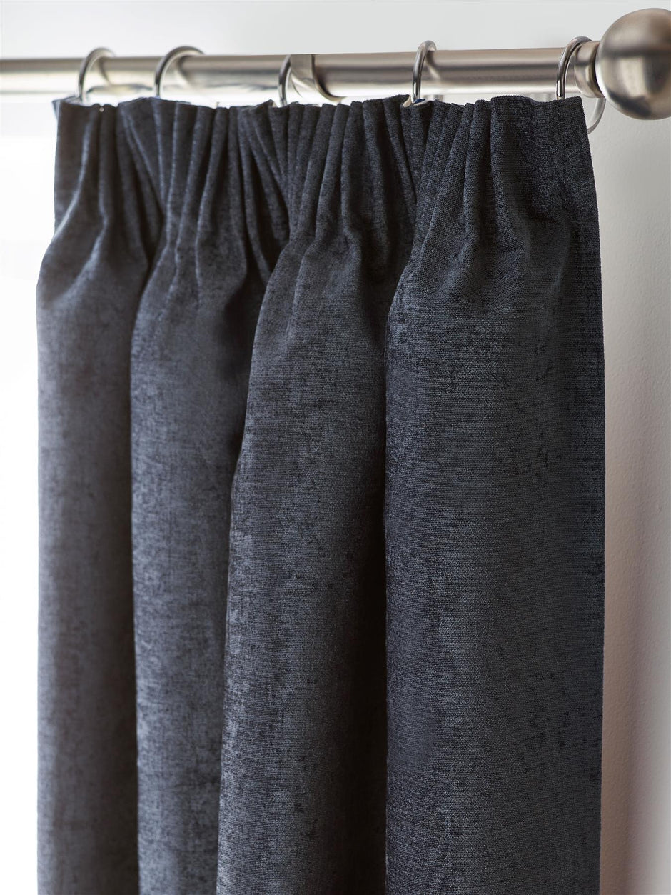 Chenille Blackout Pencil Pleat Curtains