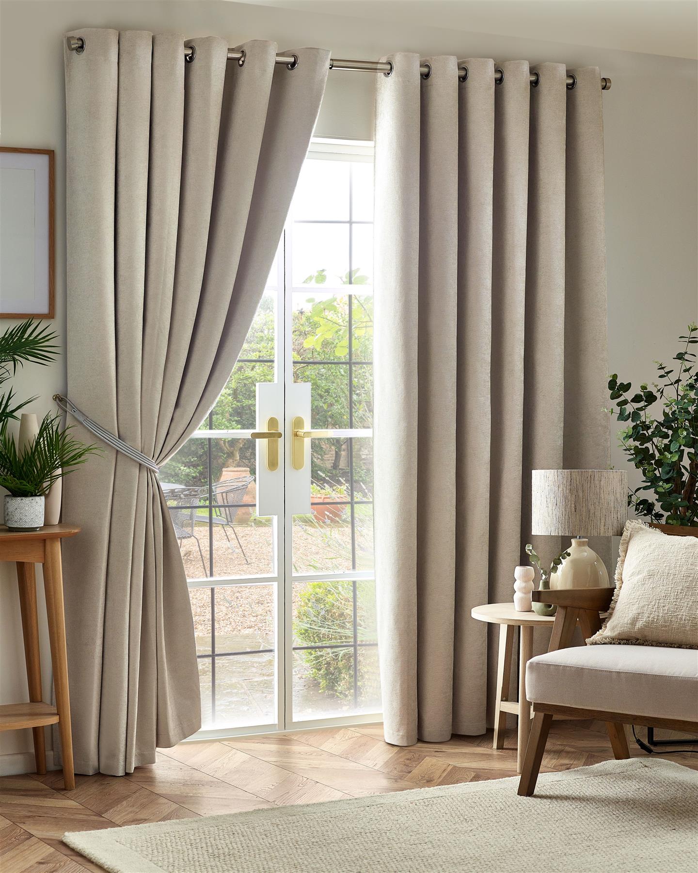 Chenille Blackout Eyelet Curtains