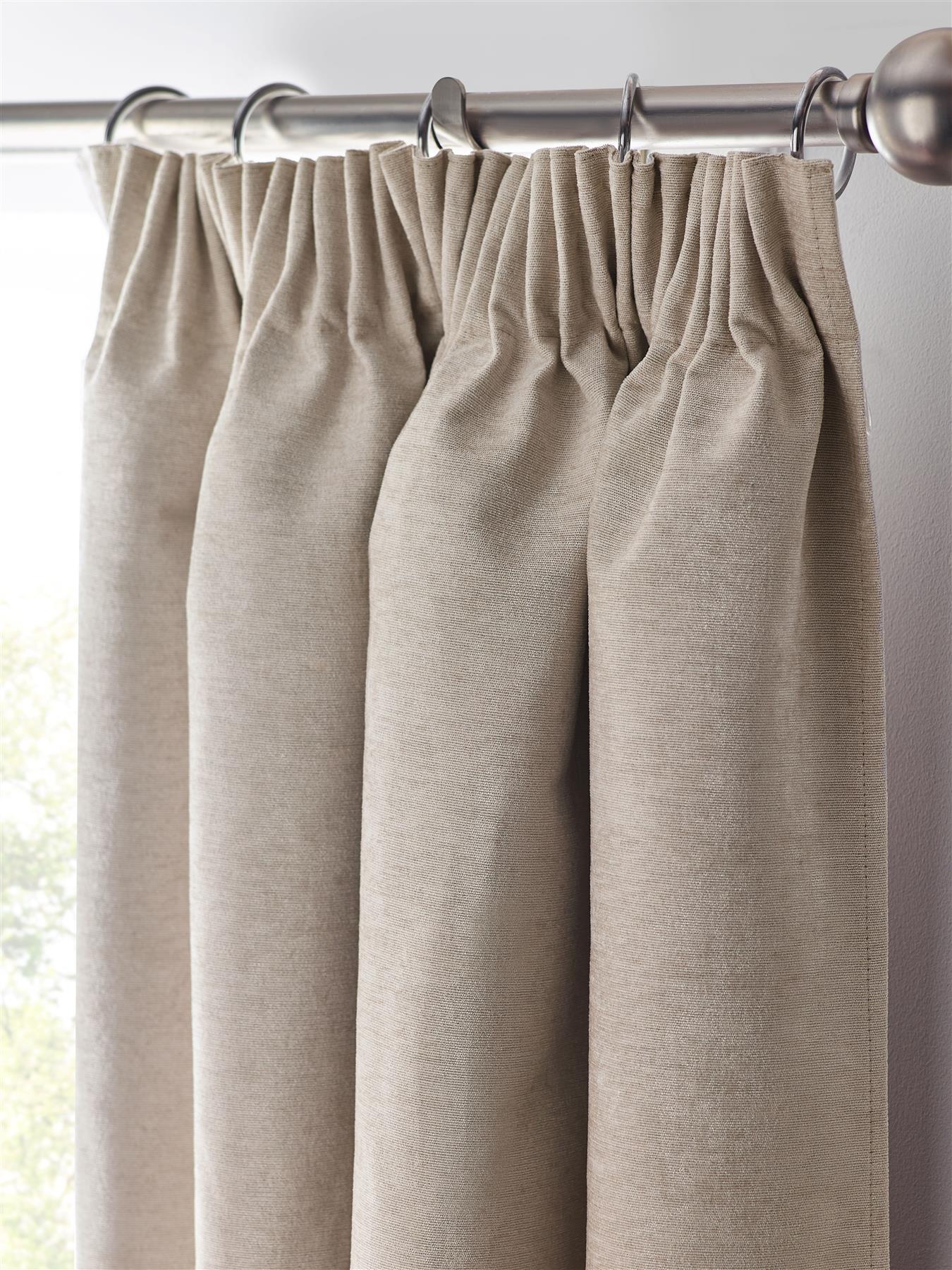 Chenille Blackout Pencil Pleat Curtains